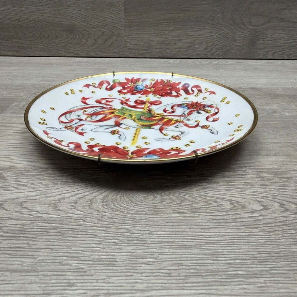 Vintage American Lung Association 1991‎ Christmas Steed Seal Plate Porcelain